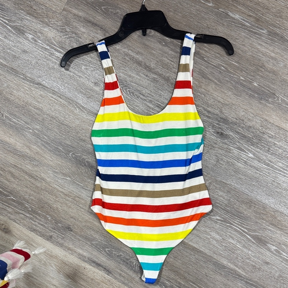 Alice + Olivia Multicolor Striped One Piece Swimsuit